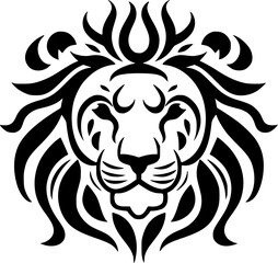 Obraz premium Lion | Black and White Vector illustration