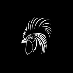 Rooster - Minimalist and Flat Logo - Vector illustration