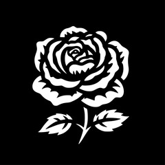 Rose | Black and White Vector illustration