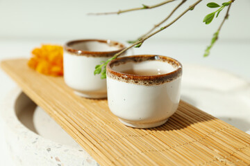 Cozy and tasty hot drink concept - asian tea