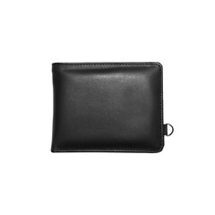 black leather wallet mock up, money storage