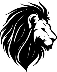 Lion | Black and White Vector illustration