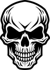 Obraz premium Skull | Black and White Vector illustration