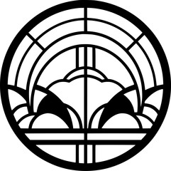 Stained Glass | Black and White Vector illustration