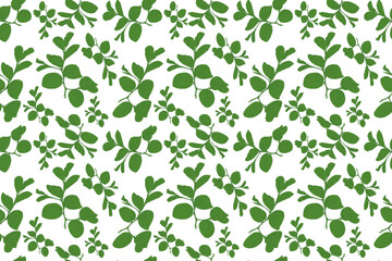 seamless pattern with green leaves, a green leafy pattern on a white background