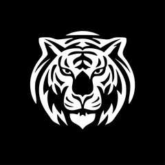 Tiger | Black and White Vector illustration