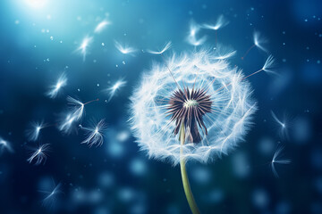 A dandelion whose seeds fall