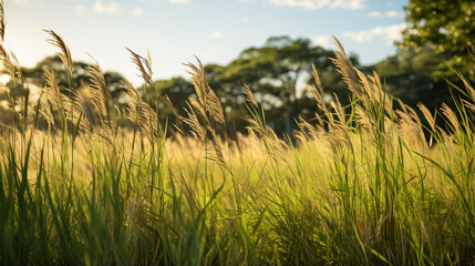 tall grass in the wind