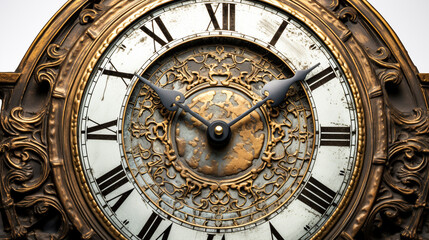 old clock mechanism with rust and paint chipping, vintage and antique