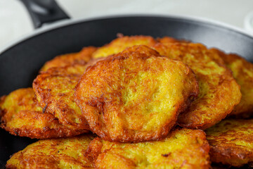 Lunch tasty food concept - delicious hash browns