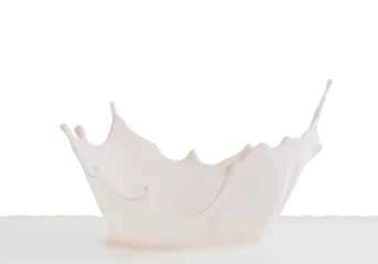 Fototapeten Milk, yogurt or cream splash crown side view falling product 3d rendering background © vpanteon