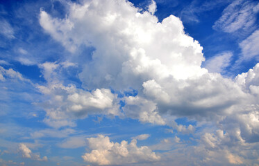 amazing cloudscape with flying white clouds isolated wallpaper   