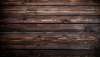 Obraz premium Dark stained wood boards with grain and texture, Wooden background