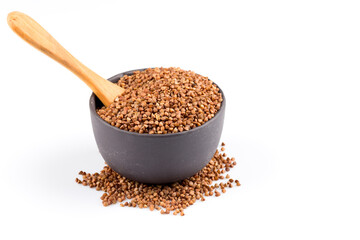 Buckwheat groats in a bowl
