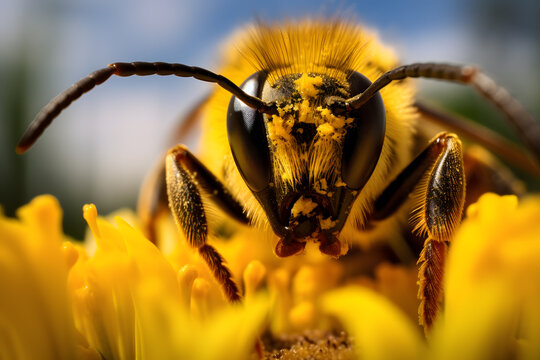 A Bee portrait, wildlife photography
