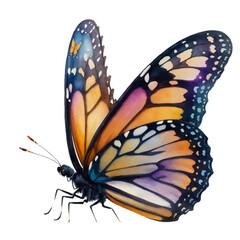 Watercolor Monarch Butterfly Clipart | Transparent Butterfly PNG | Instant Download