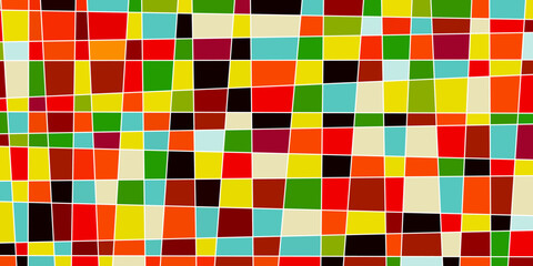 Abstract geometric background with colored irregular shapes. Can be used as seamless design for packaging, paper printing, simple backgrounds and texture.