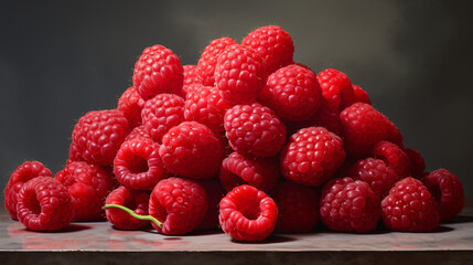 raspberries on background