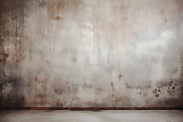 Concrete old gray, cracked wall and floor. Grunge background. Generative AI