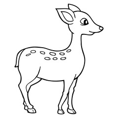 deer cartoon line vector illustration