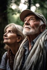 Obraz premium shot of a senior couple enjoying nature together in the forest