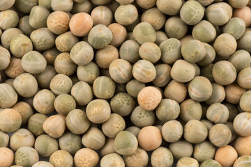 Whole dried green peas full frame