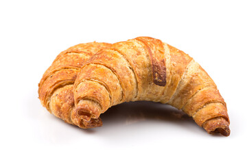 Croissant over white background