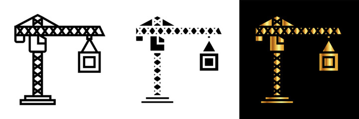 Construction Crane Icon, an icon representing a construction crane, symbolizing progress, development, and construction activities.