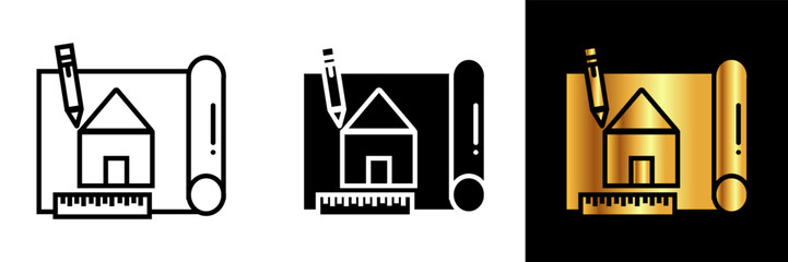 Blueprint Icon, an icon representing a blueprint, symbolizing planning, design, and architectural concepts.