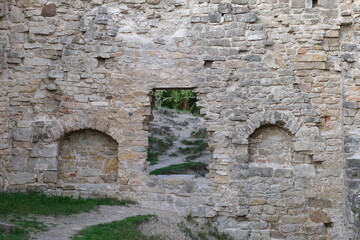 Koknese castle ruins illuminated by the sun