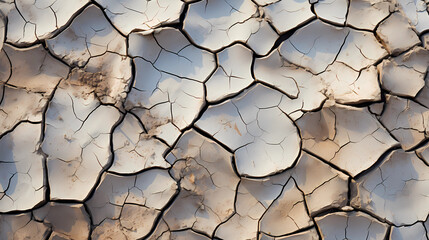 a dry and cracked landscape during a severe drought - obrazy, fototapety, plakaty