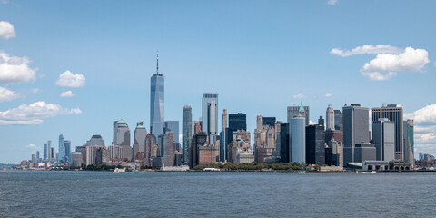 Lower manhattan (downtown) panorama, skyline, New York, USA