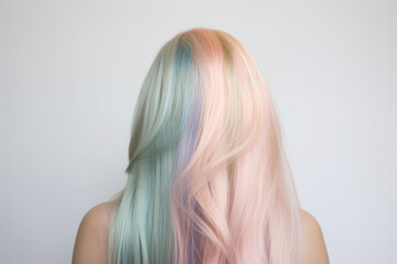 Long pastel colored hair