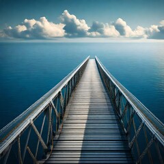 Naklejka premium wooden bridge over the sea