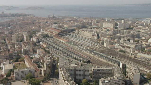 Vue a&eacute;rienne Gare de Marseille Saint Charles