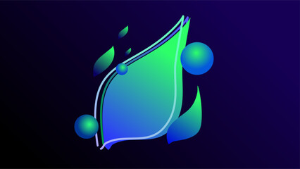 Obraz premium Creative leaves and seeds abstract glowing gradient frame placeholder background.