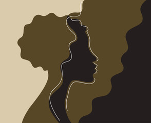 Blindfolded person - blinded woman silhouette