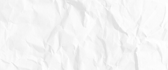 Fototapeta na wymiar White paper is crumpled, background for various purposes, horizontal view white paper texture and background, crumpled white paper texture background. 