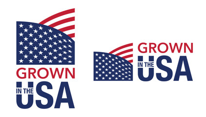 Grown in the USA sticker for labeling