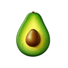 avocado 3d fruit icon isolated on transparent background