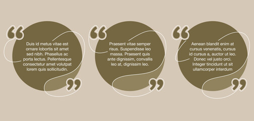 Quotes calligraphic template in three versions