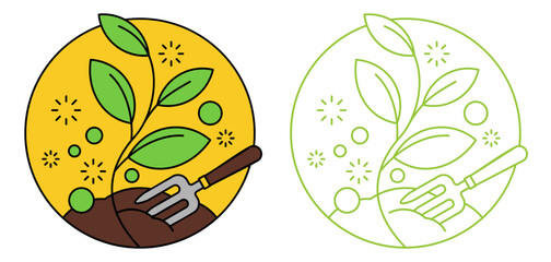 Organic fertilizer icon - farming component