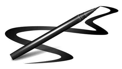 Eyeliner with sample makeup stroke