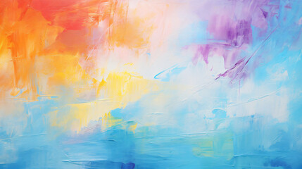 Colorful Modern Abstract Artwork - Oil Painting with Acrylic Brush Strokes on Canvas