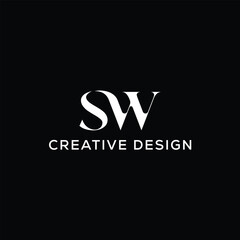 Fototapeta na wymiar Initial Letter of sw Logo Design Creative Monogram Style Vector Icon