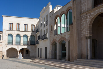 Fototapeta na wymiar High square (Plaza Alta) of Badajoz in a sunny day, Extremadura, Spain