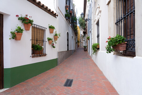 Manuel Cancho Moreno street in the old town of Badajoz, Extremadura, Spain