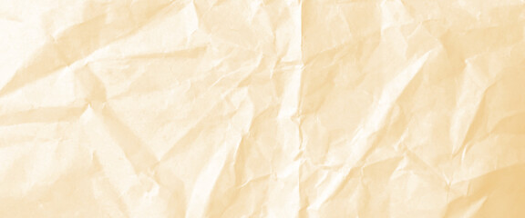 Fototapeta premium Creased Craft light brown color recyclable organic paper bag texture background, old dark brown crumpled paper texture, brown striped recycle Kraft paper, crumpled grunge texture sample. 
