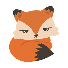 Cute fox flat style cartoon