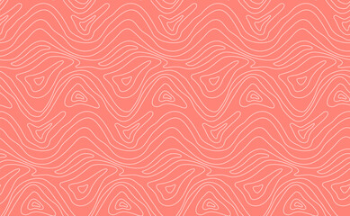 Minimal salmon structure line pattern, abstract seamless vector background. Red fish texture outline - 638863582